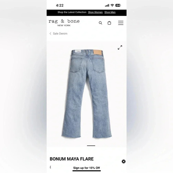 Rag & Bone Bonum Maya Flare Jeans- Size 25; Excellent Condition - Picture 8 of 16